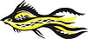 Vector clipart: black & yellow fish pattern