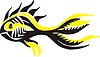 Vector clipart: black & yellow fish pattern