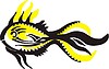 Vector clipart: black & yellow fish pattern