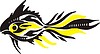 Vector clipart: black & yellow fish pattern