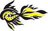 Vector clipart: black & yellow fish pattern