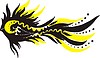 Vector clipart: black & yellow fish pattern