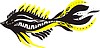 черно-желтый паттерн-рыба