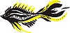 Vector clipart: black & yellow fish pattern