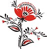 Vector clipart: slavic red & black flower pattern