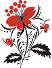 Vector clipart: slavic red & black flower pattern