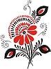 Vector clipart: slavic red & black flower pattern