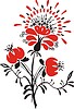 slavic red & black flower pattern