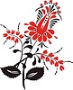 Vector clipart: slavic red & black flower pattern