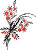 Vector clipart: slavic red & black flower pattern