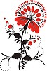 Vector clipart: slavic red & black flower pattern