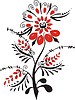 Vector clipart: slavic red & black flower pattern