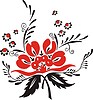 Vector clipart: slavic red & black flower pattern