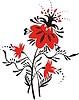 Vector clipart: slavic red & black flower pattern