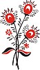 Векторный клипарт: славянский черно-красные цветочный орнамент