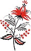 Vector clipart: slavic red & black flower pattern