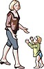 Vector clipart: mamma with baby