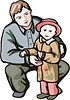 Vector clipart: papa with kid