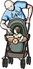 Vector clipart: papa with baby