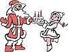 Santa Claus and Snow Maiden with birthday cake