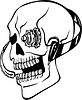 Vector clipart: cyborg skull tattoo