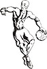 Vector clipart: basketball-player