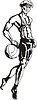 Vector clipart: basketball-player