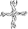 Vector clipart: tribal cross tattoo