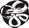 Vector clipart: round dragon knot tattoo