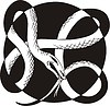 Vector clipart: round snake knot tattoo