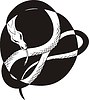 Vector clipart: round snake knot tattoo