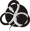 Vector clipart: round snake knot tattoo