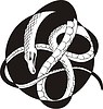 Vector clipart: round snake knot tattoo