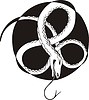 Vector clipart: round snake knot tattoo