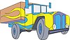 Векторный клипарт: старинный грузовик с флеймом
