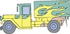 Vector clipart: vintage truck flame