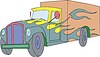 Vector clipart: vintage truck flame