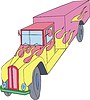 Vector clipart: vintage truck flame