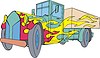 Vector clipart: vintage truck flame