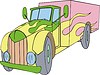 Vector clipart: vintage truck flame