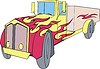 Vector clipart: vintage truck flame