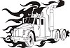 Vector clipart: truck flame