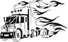 Vector clipart: truck flame