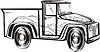 Vector clipart: vintage truck flame