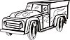 Vector clipart: vintage truck flame