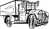 Vector clipart: vintage truck flame