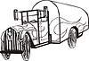 Векторный клипарт: старинный грузовик с флеймом