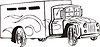 Vector clipart: vintage truck flame