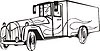 Старинный грузовик с флеймом | Векторный клипарт