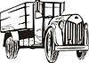 Vector clipart: vintage truck flame